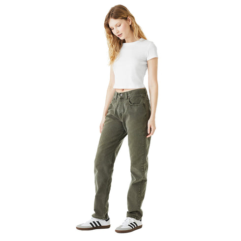 Women's Micro Rib Baby Tee Solid White Blend front model